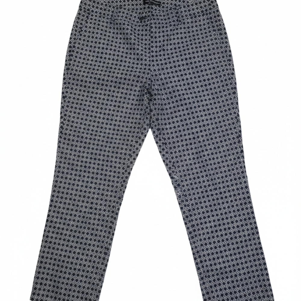 HILARY RADLEY Women's Blue and White Patterned Cropped Jeans - Picture 1 of 7